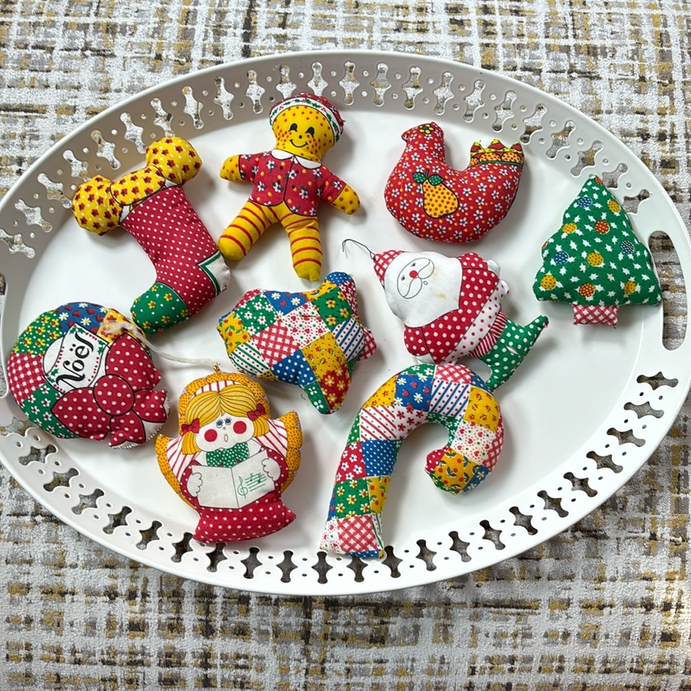 Vintage handmade 1970’s RETRO Springs Mills Inc Christmas Ornaments set of 9